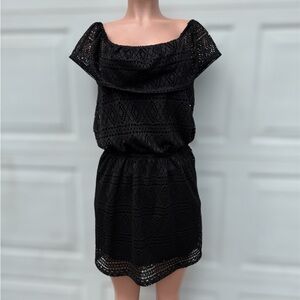 Express Black Lace Off-Shoulder Dress